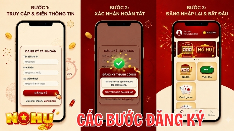 Các bước đăng ký Nohu90
