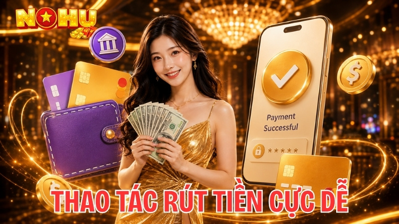 Thao tác rút tiền dễ dàng